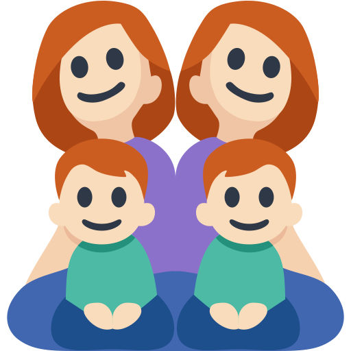 Family - Woman: Light Skin Tone, Woman: Light Skin Tone, Boy: Light Skin Tone, Boy: Light Skin Tone, the design in this release