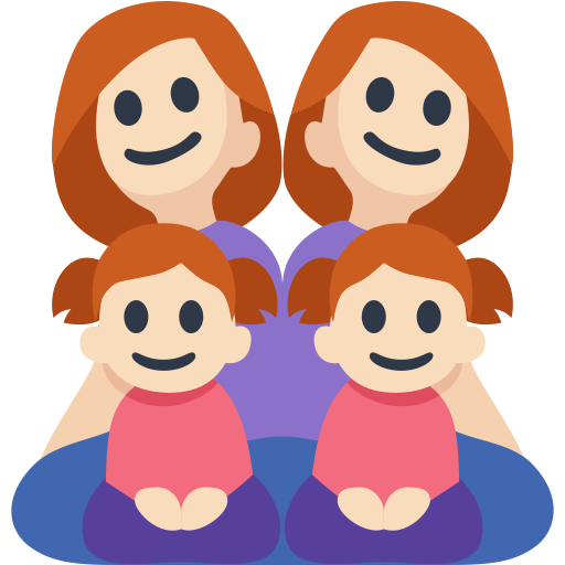 Family - Woman: Light Skin Tone, Woman: Light Skin Tone, Girl: Light Skin Tone, Girl: Light Skin Tone, the design in this release