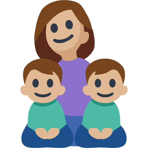 Family - Woman: Medium-Light Skin Tone, Boy: Medium-Light Skin Tone, Boy: Medium-Light Skin Tone, the design in this release