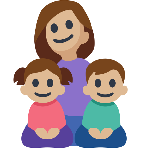 Family - Woman: Medium-Light Skin Tone, Girl: Medium-Light Skin Tone, Boy: Medium-Light Skin Tone, the design in this release