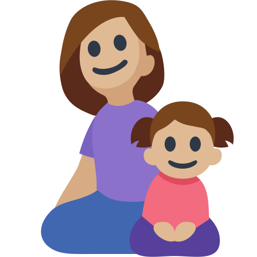 Family - Woman: Medium-Light Skin Tone, Girl: Medium-Light Skin Tone, the design in this release
