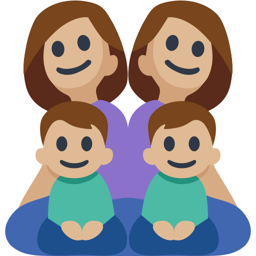 Family - Woman: Medium-Light Skin Tone, Woman: Medium-Light Skin Tone, Boy: Medium-Light Skin Tone, Boy: Medium-Light Skin Tone, the design in this release