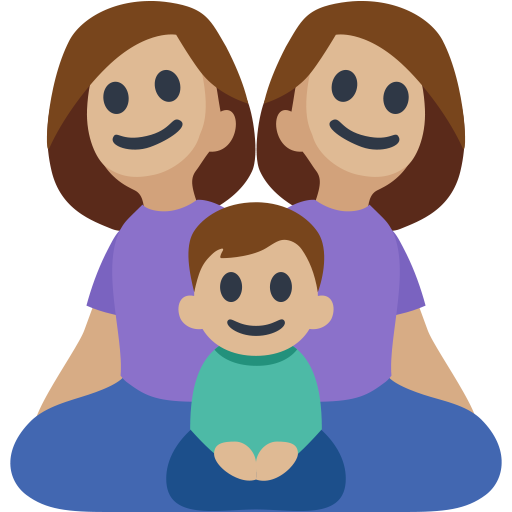 Family - Woman: Medium-Light Skin Tone, Woman: Medium-Light Skin Tone, Boy: Medium-Light Skin Tone, the design in this release