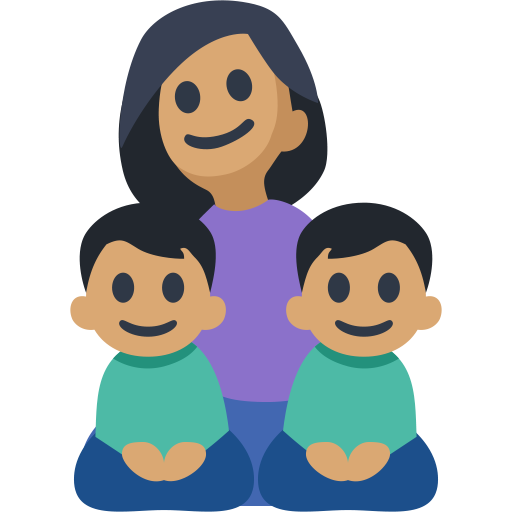 Family - Woman: Medium Skin Tone, Boy: Medium Skin Tone, Boy: Medium Skin Tone, the design in this release
