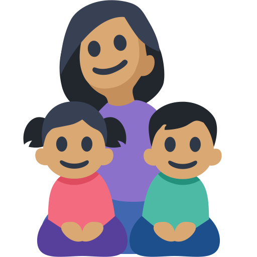 Family - Woman: Medium Skin Tone, Girl: Medium Skin Tone, Boy: Medium Skin Tone, the design in this release