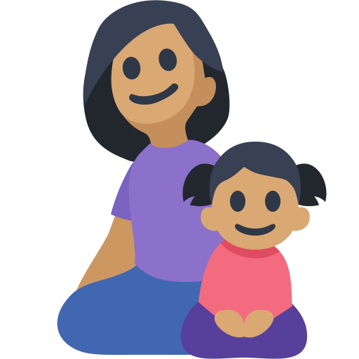 Family - Woman: Medium Skin Tone, Girl: Medium Skin Tone, the design in this release