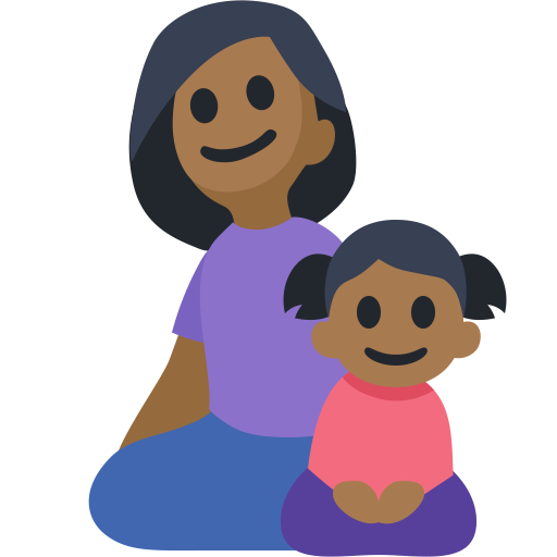 Family - Woman: Medium-Dark Skin Tone, Girl: Medium-Dark Skin Tone, the design in this release