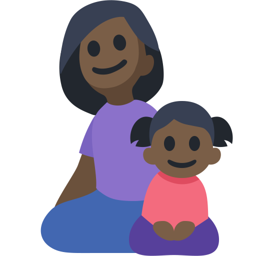 Family - Woman: Dark Skin Tone, Girl: Dark Skin Tone, the design in this release