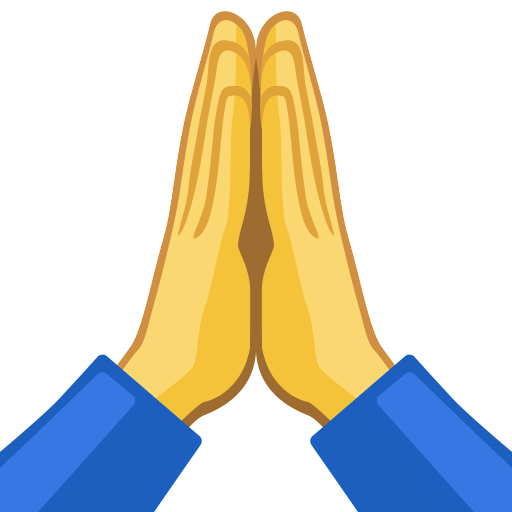 Folded Hands as drawn by Facebook in 2.2