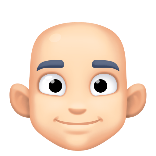 Man: Light Skin Tone, Bald, the design in this release