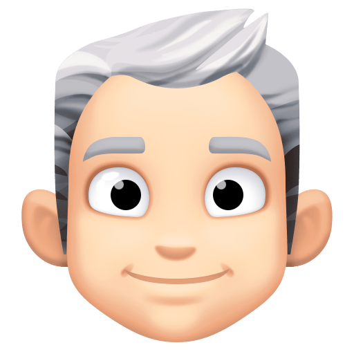 Man: Light Skin Tone, White Hair, the design in this release