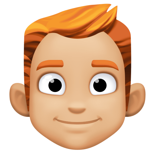 Man: Medium-Light Skin Tone, Red Hair, the design in this release