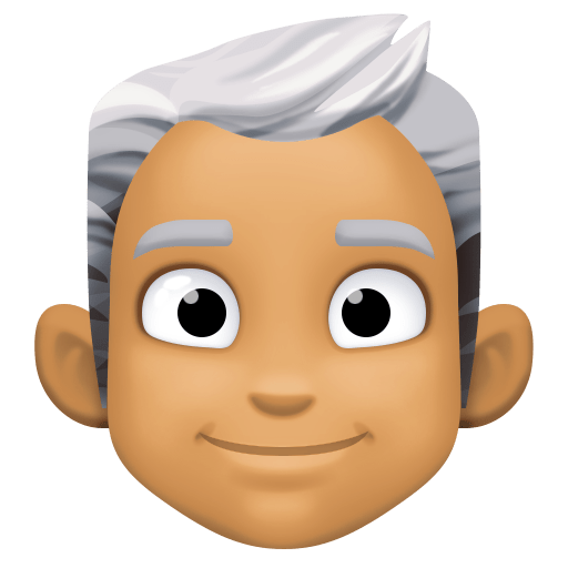 Man: Medium Skin Tone, White Hair, the design in this release