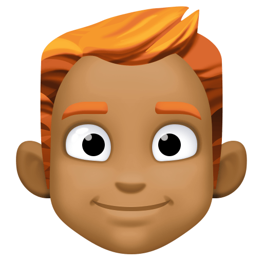 Man: Medium-Dark Skin Tone, Red Hair, the design in this release