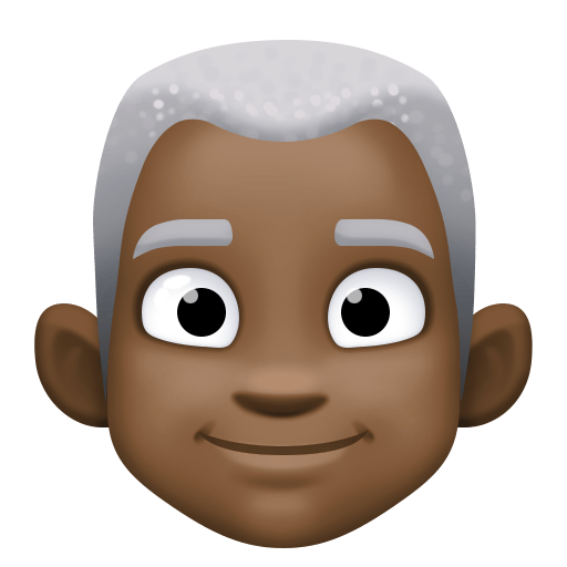 Man: Dark Skin Tone, White Hair, the design in this release