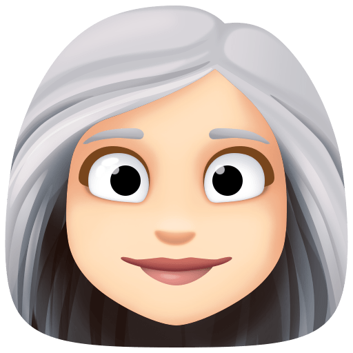 Woman: Light Skin Tone, White Hair, the design in this release