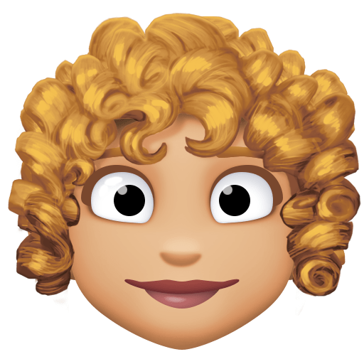 Woman: Medium-Light Skin Tone, Curly Hair, the design in this release