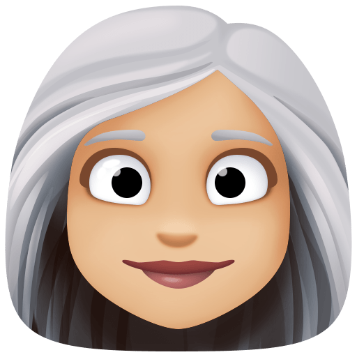 Woman: Medium-Light Skin Tone, White Hair, the design in this release