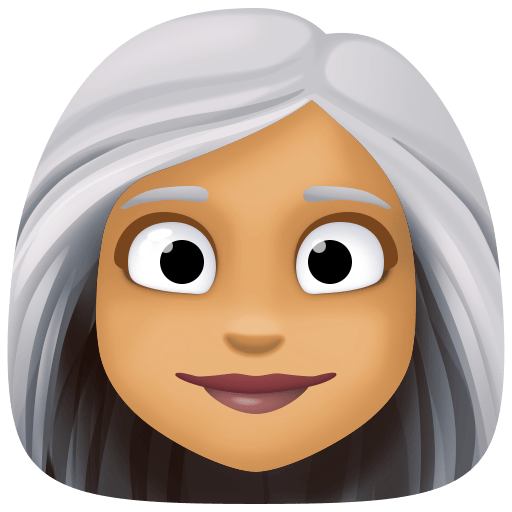 Woman: Medium Skin Tone, White Hair, the design in this release