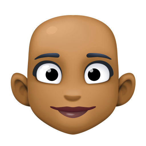 Woman: Medium-Dark Skin Tone, Bald, the design in this release