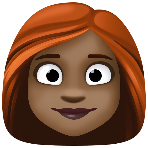 Woman: Dark Skin Tone, Red Hair, the design in this release