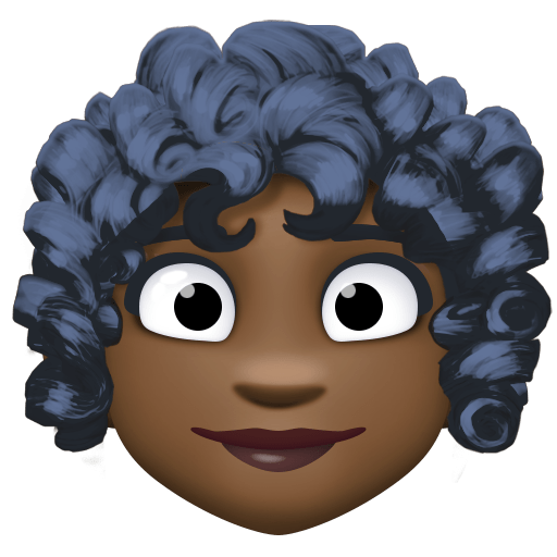 Woman: Dark Skin Tone, Curly Hair, the design in this release