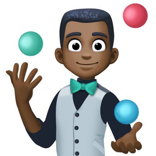 Person Juggling: Dark Skin Tone, the previous design