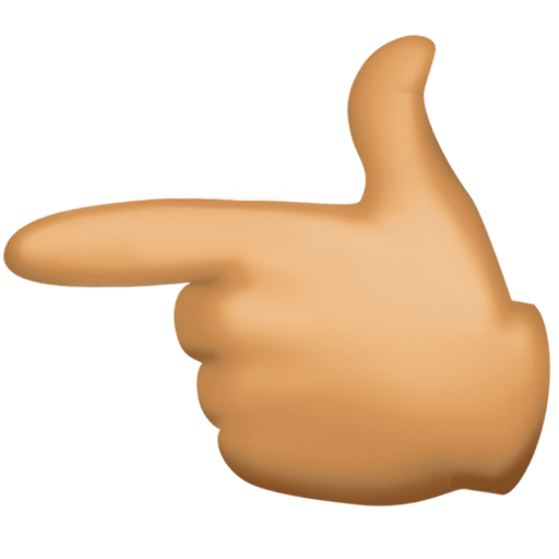 Backhand Index Pointing Left: Medium Skin Tone, the previous design