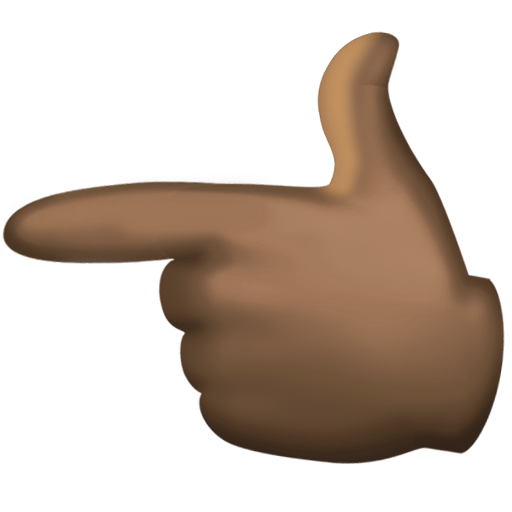Backhand Index Pointing Left: Dark Skin Tone, the previous design