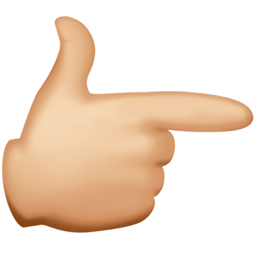 Backhand Index Pointing Right: Medium-Light Skin Tone, the previous design