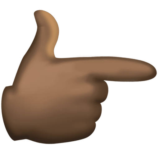 Backhand Index Pointing Right: Dark Skin Tone, the previous design