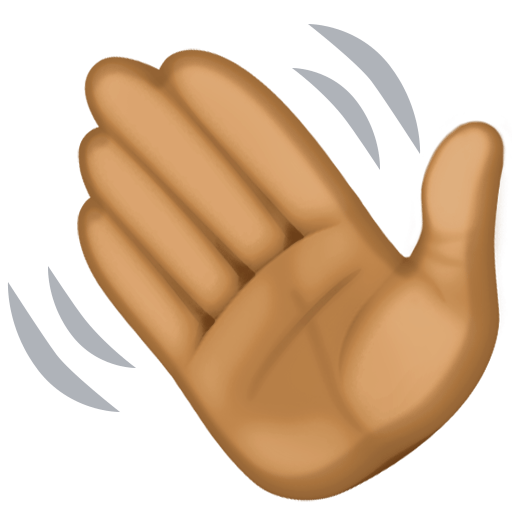 Waving Hand: Medium-Dark Skin Tone, the previous design