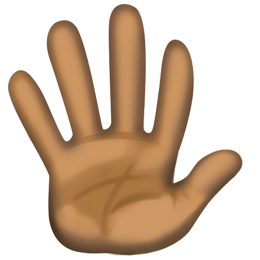 Hand with Fingers Splayed: Dark Skin Tone, the previous design