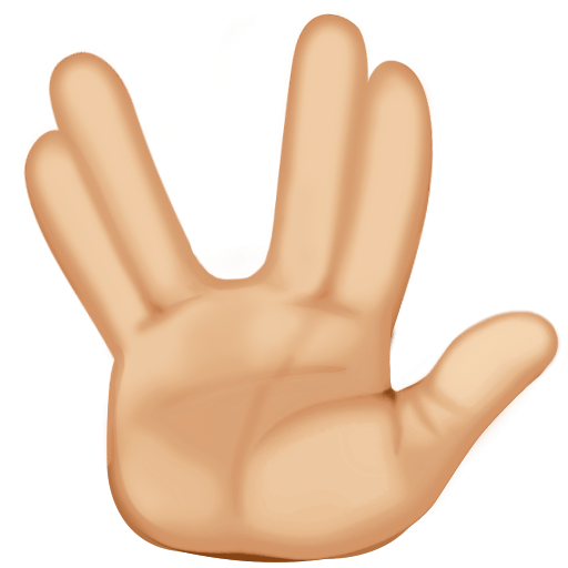 Vulcan Salute: Medium-Light Skin Tone, the previous design