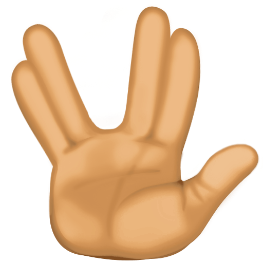 Vulcan Salute: Medium Skin Tone, the previous design