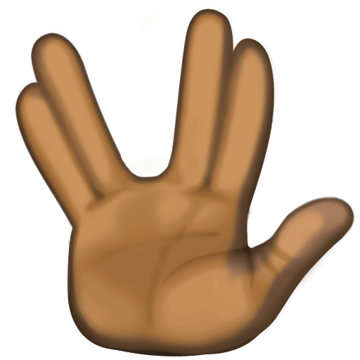 Vulcan Salute: Dark Skin Tone, the previous design