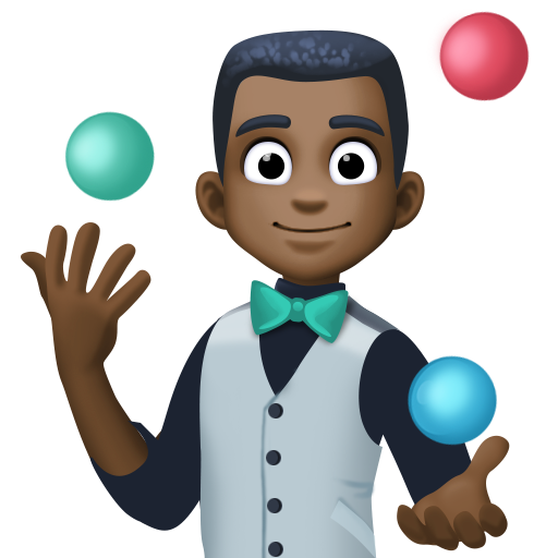 Person Juggling: Dark Skin Tone, the design in this release