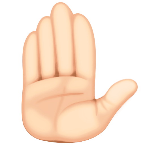 Raised Hand: Light Skin Tone, the previous design