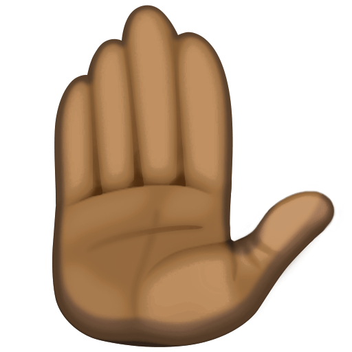 Raised Hand: Dark Skin Tone, the previous design