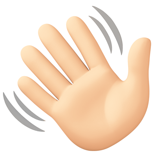 Waving Hand: Light Skin Tone, the design in this release