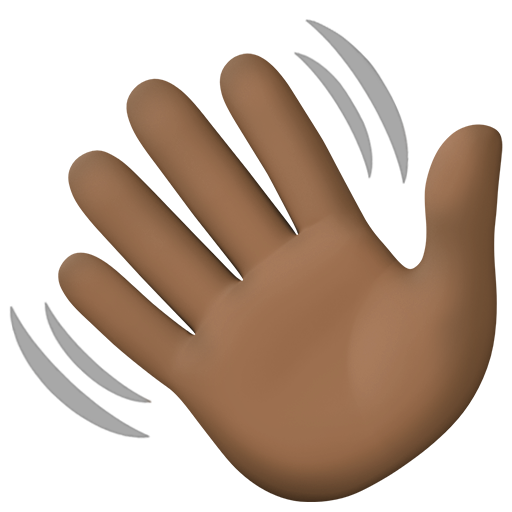Waving Hand: Dark Skin Tone, the design in this release
