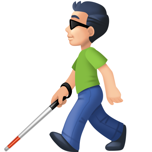 Man with White Cane: Light Skin Tone, the design in this release