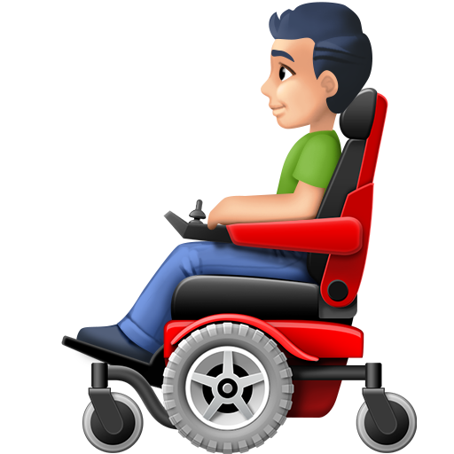 Man in Motorized Wheelchair: Light Skin Tone, the design in this release