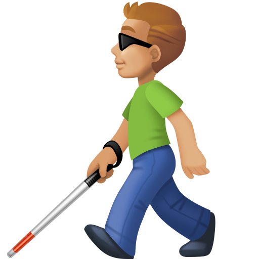 Man with White Cane: Medium-Light Skin Tone, the design in this release