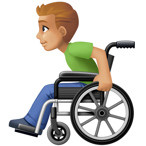 Man in Manual Wheelchair: Medium-Light Skin Tone, the design in this release