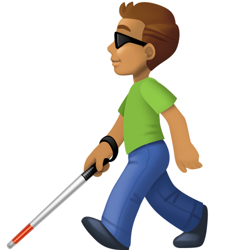 Man with White Cane: Medium Skin Tone, the design in this release