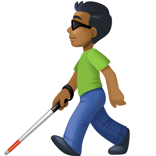 Man with White Cane: Medium-Dark Skin Tone, the design in this release