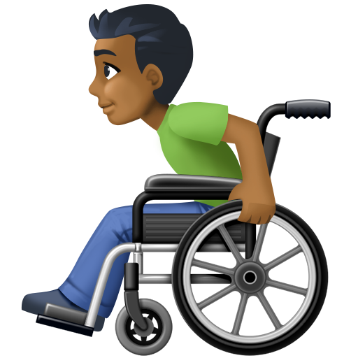Man in Manual Wheelchair: Medium-Dark Skin Tone, the design in this release