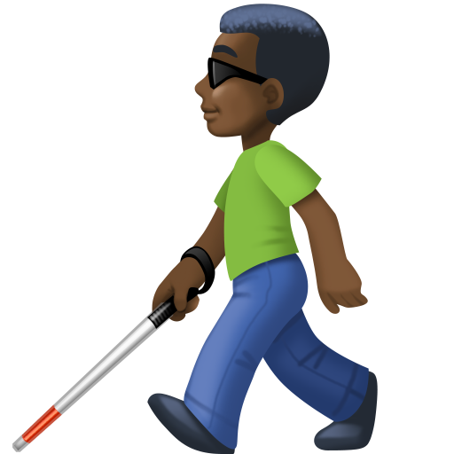 Man with White Cane: Dark Skin Tone, the design in this release