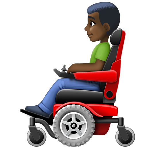 Man in Motorized Wheelchair: Dark Skin Tone, the design in this release